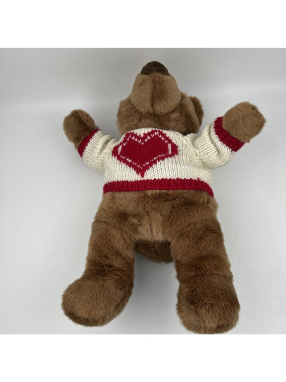 GUND vintage 1999 LOVEY BEAR Heart Sweater Felt Hearts 13 Inch Brown Plush 1085 - Picture 10 of 16
